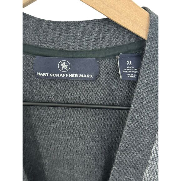 Hart Schaffner Marx Men's Extra Fine Merino Wool Button Down Sweater Vest XL - Picture 2 of 3